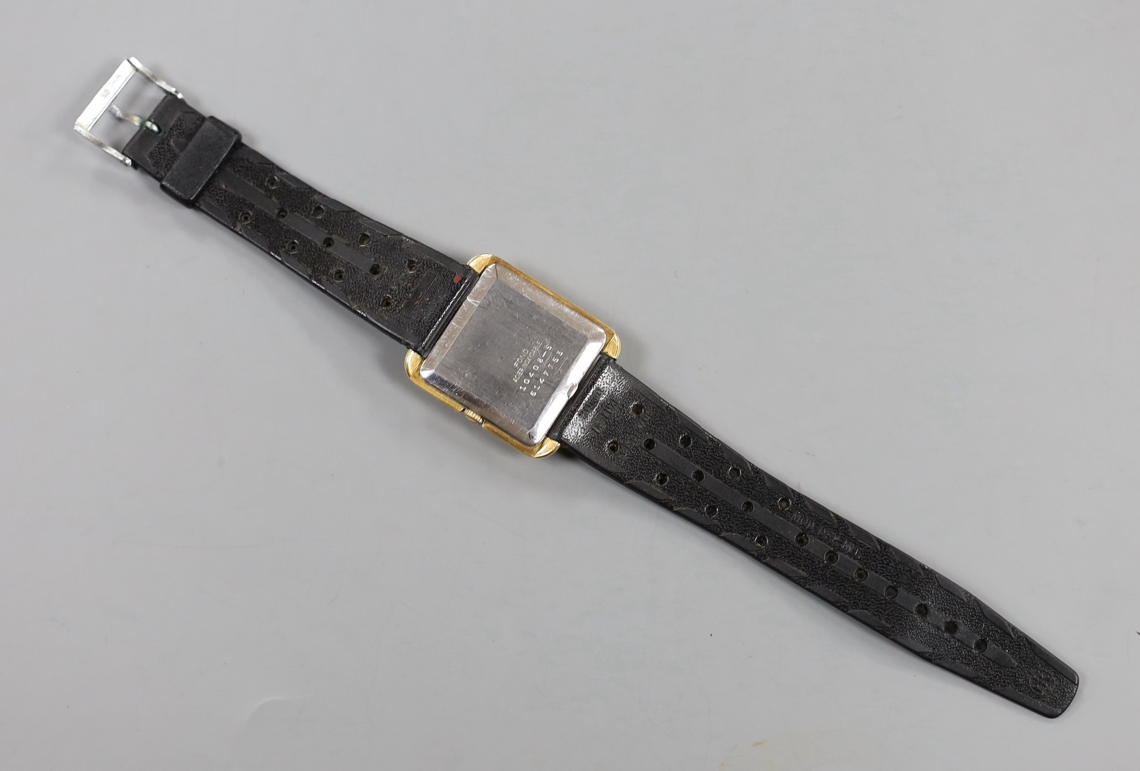 A gentleman's steel and gold plated Doxa Grafic manual wind wrist watch, with date aperture.